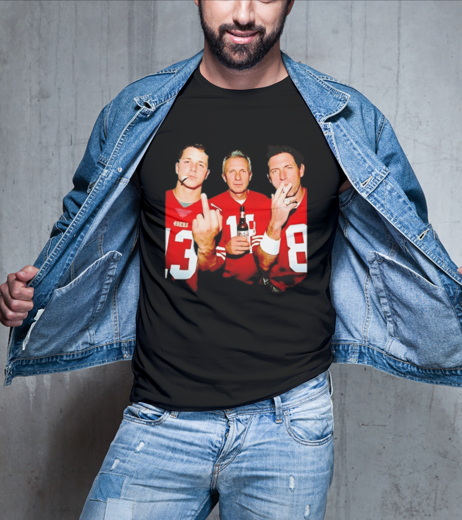 Brock Purdy Joe Montana Steve Young 49ers Legends NFL Players T-Shirt