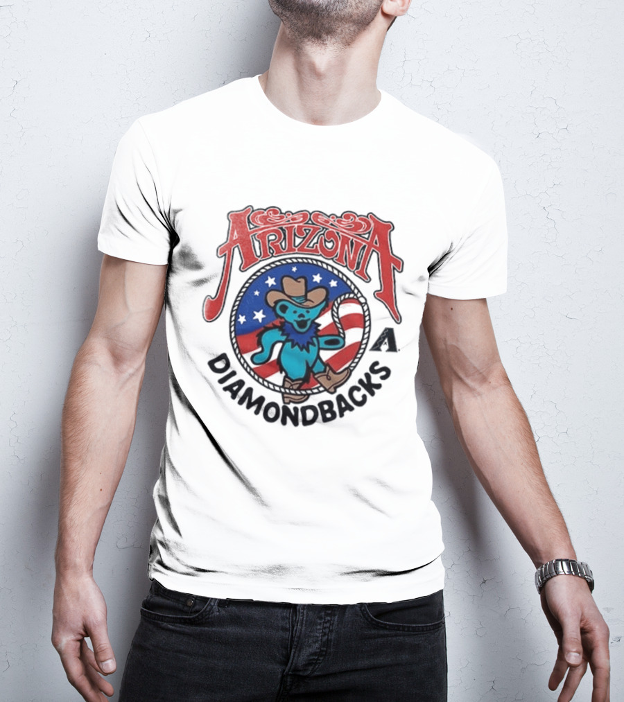 Arizona Diamondbacks Grateful Dead Americana Cowboy Bear T-Shirt