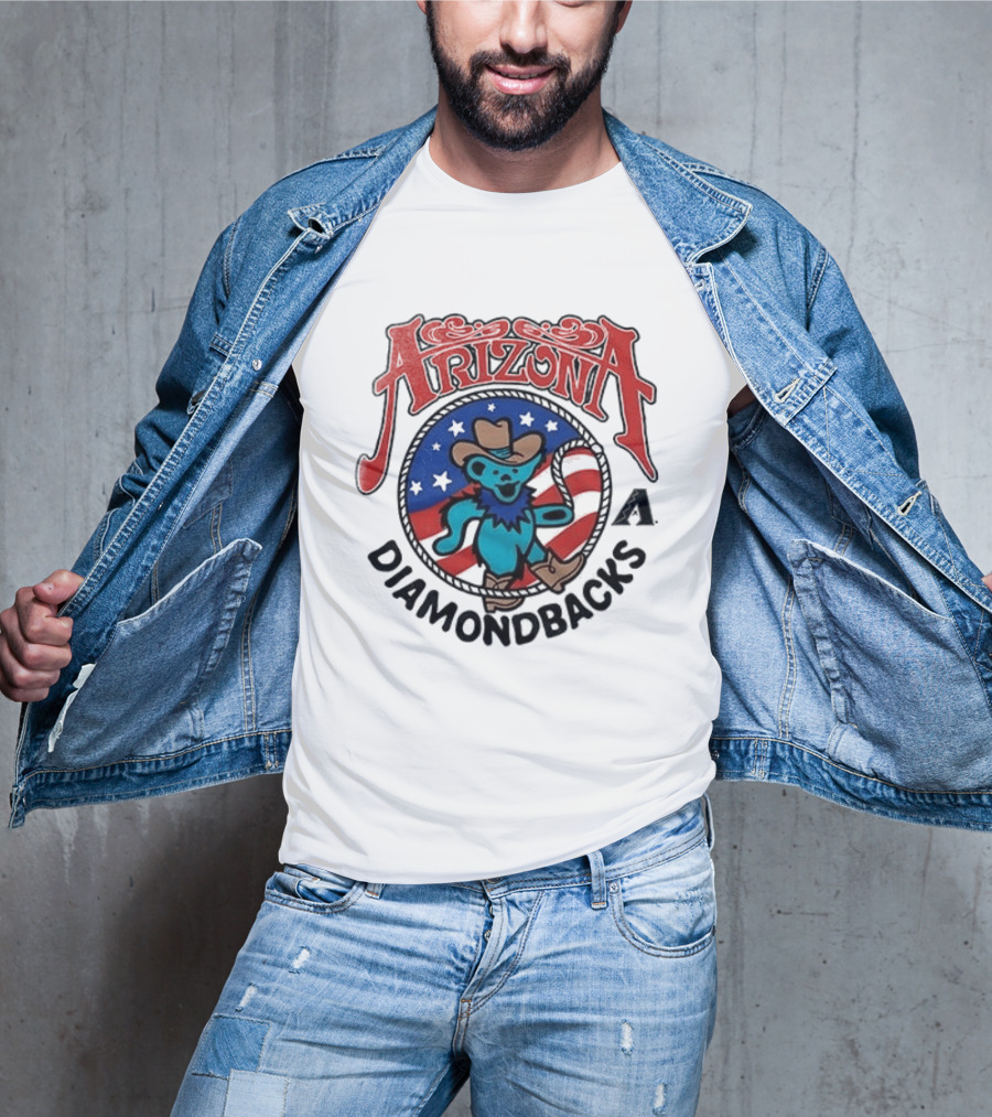Arizona Diamondbacks Grateful Dead Americana Cowboy Bear T-Shirt