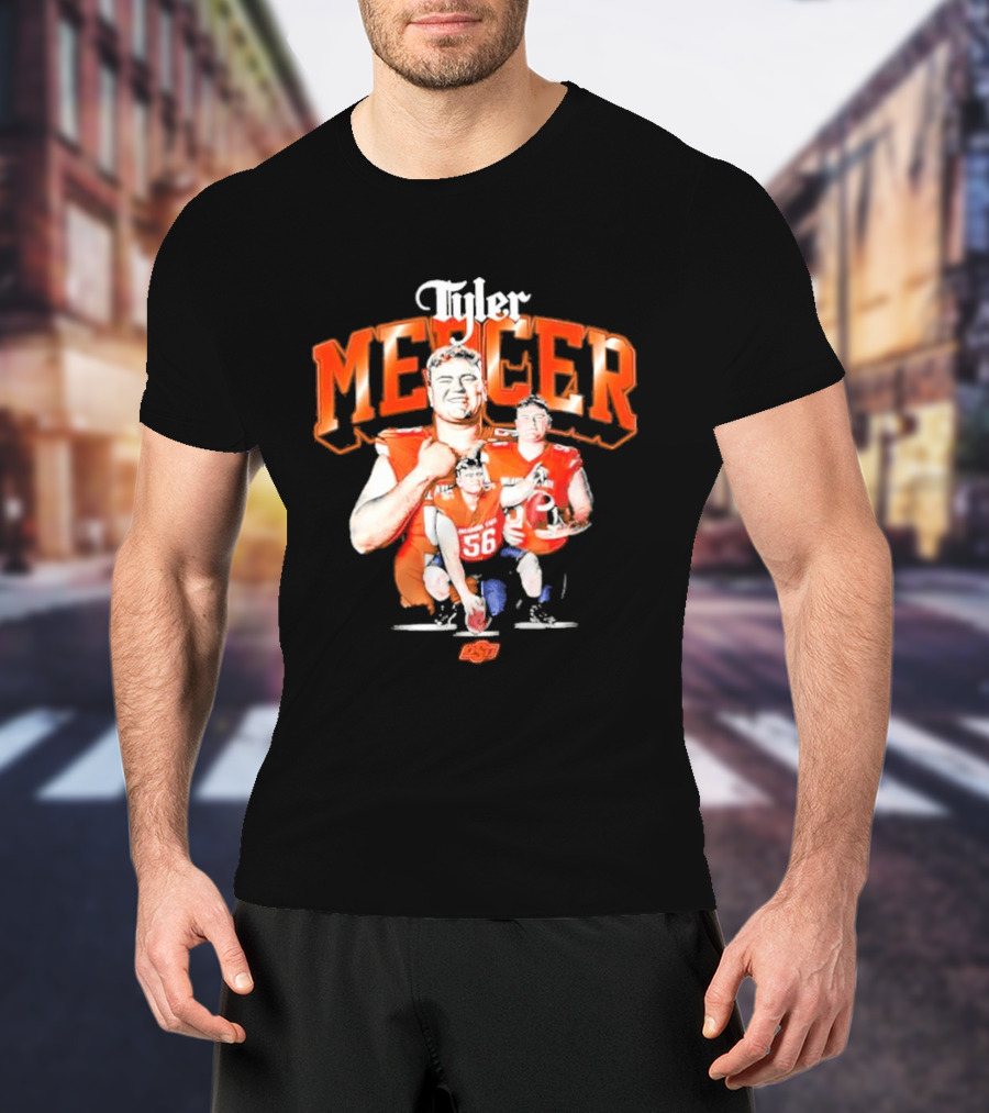 Tyler Mercer Oklahoma State Football Player Number 56 T-Shirt
