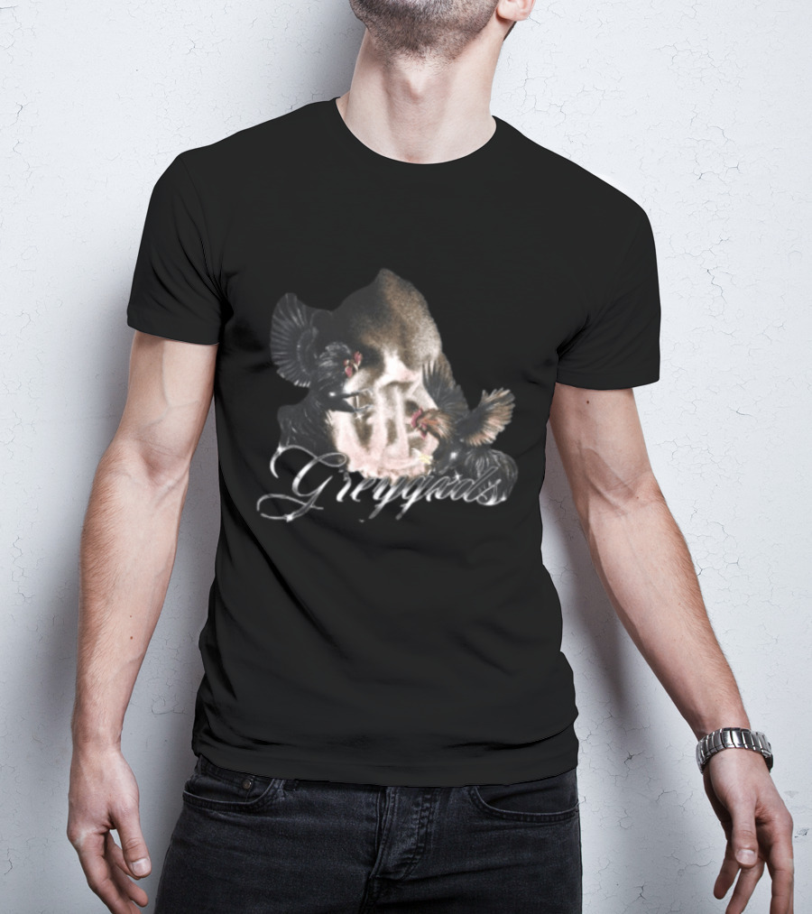 Greygxds Store Gallera Black Rooster T-Shirt