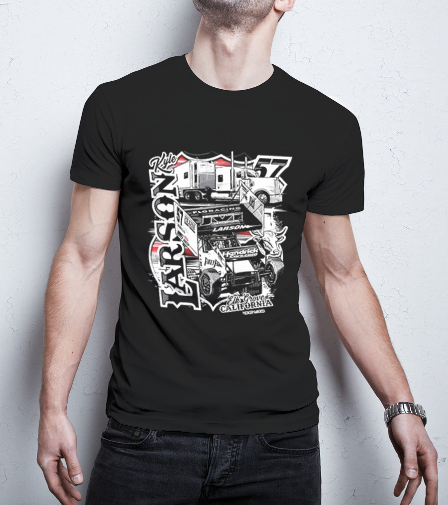 Kyle Larson 57 Hauler Elk Grove California Racing Team T-Shirt
