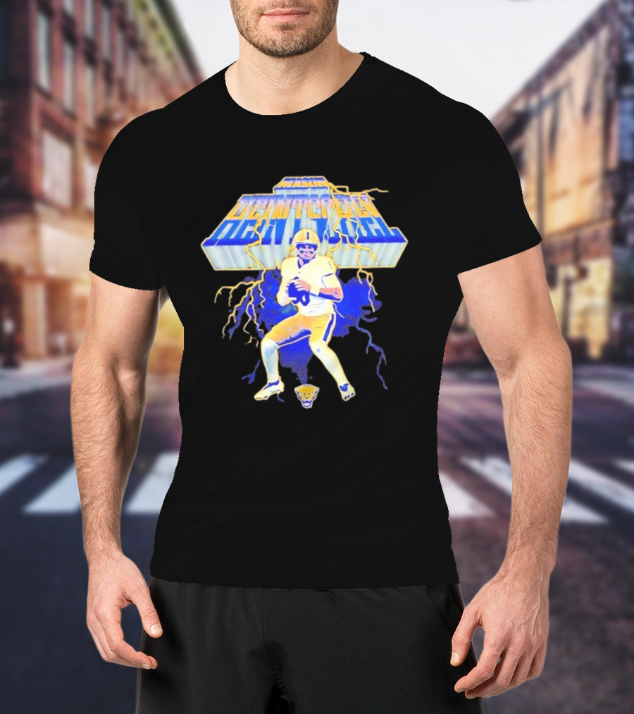 Pittsburgh Panthers NCAA Football Mason Heintschel Lightning T-Shirt