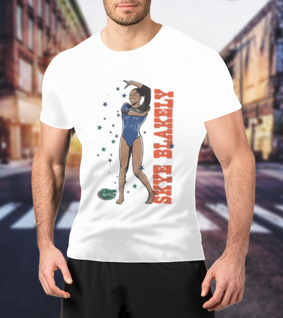 Skye Blakely Florida Gymnastics Blue Leotard Star T-Shirt
