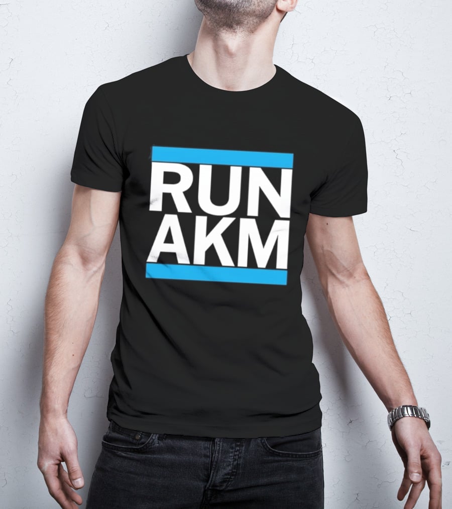RUN AKM Streetwear Bold Typography Fashion T-Shirt