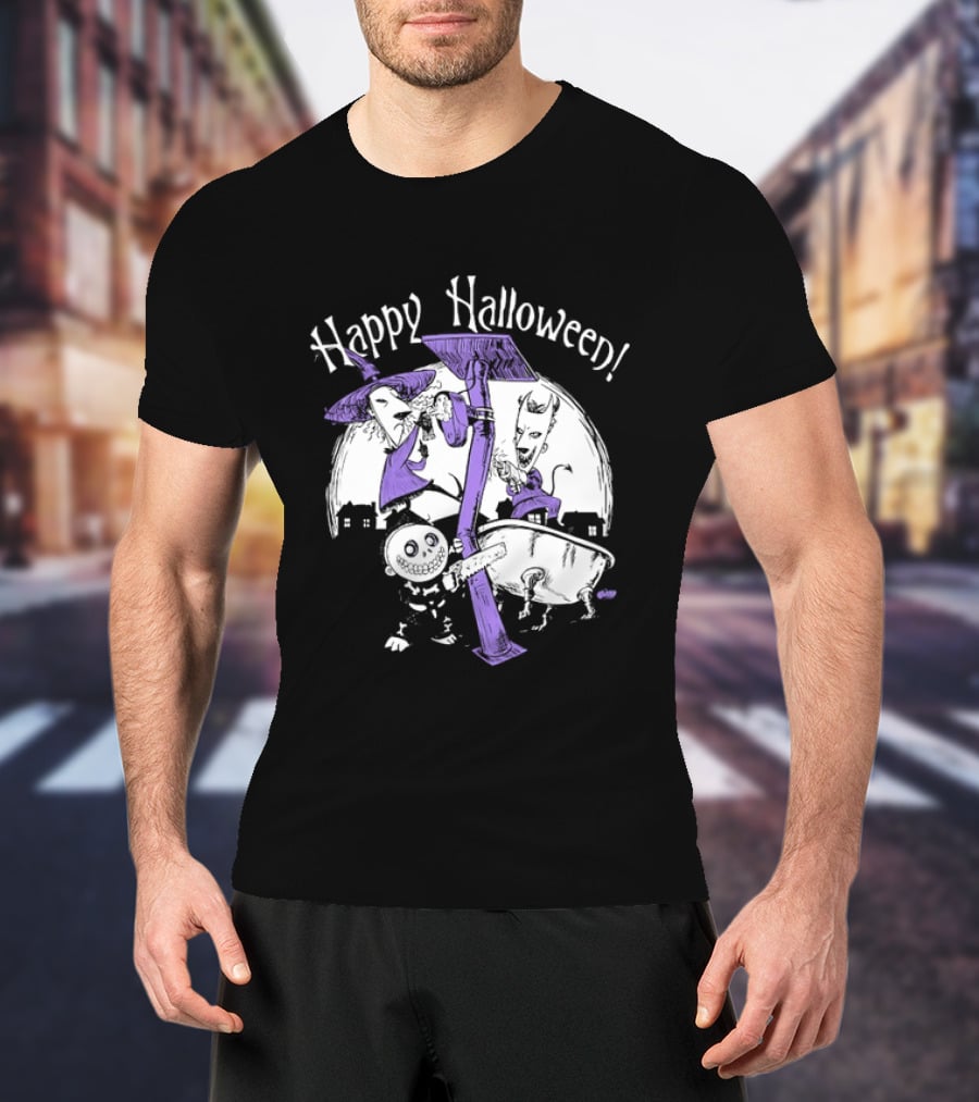 Happy Halloween Lock Shock And Barrel The Nightmare Before Christmas T-Shirt
