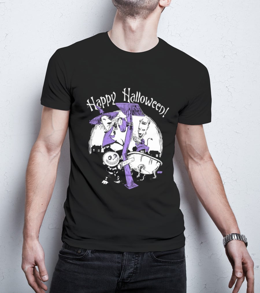 Happy Halloween Lock Shock And Barrel The Nightmare Before Christmas T-Shirt