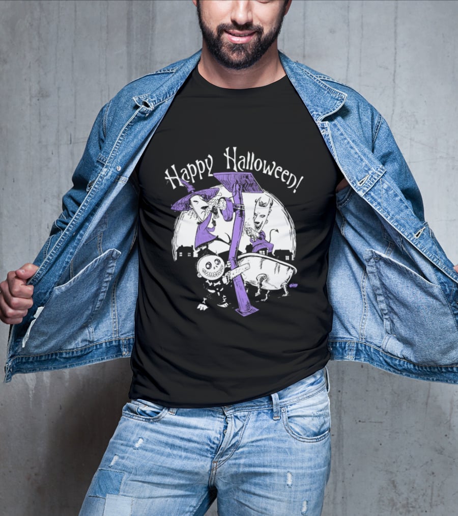 Happy Halloween Lock Shock And Barrel The Nightmare Before Christmas T-Shirt