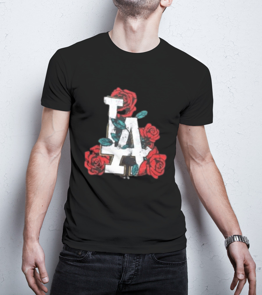 Los Angeles Dodgers LA Roses MLB Team Fan T-Shirt