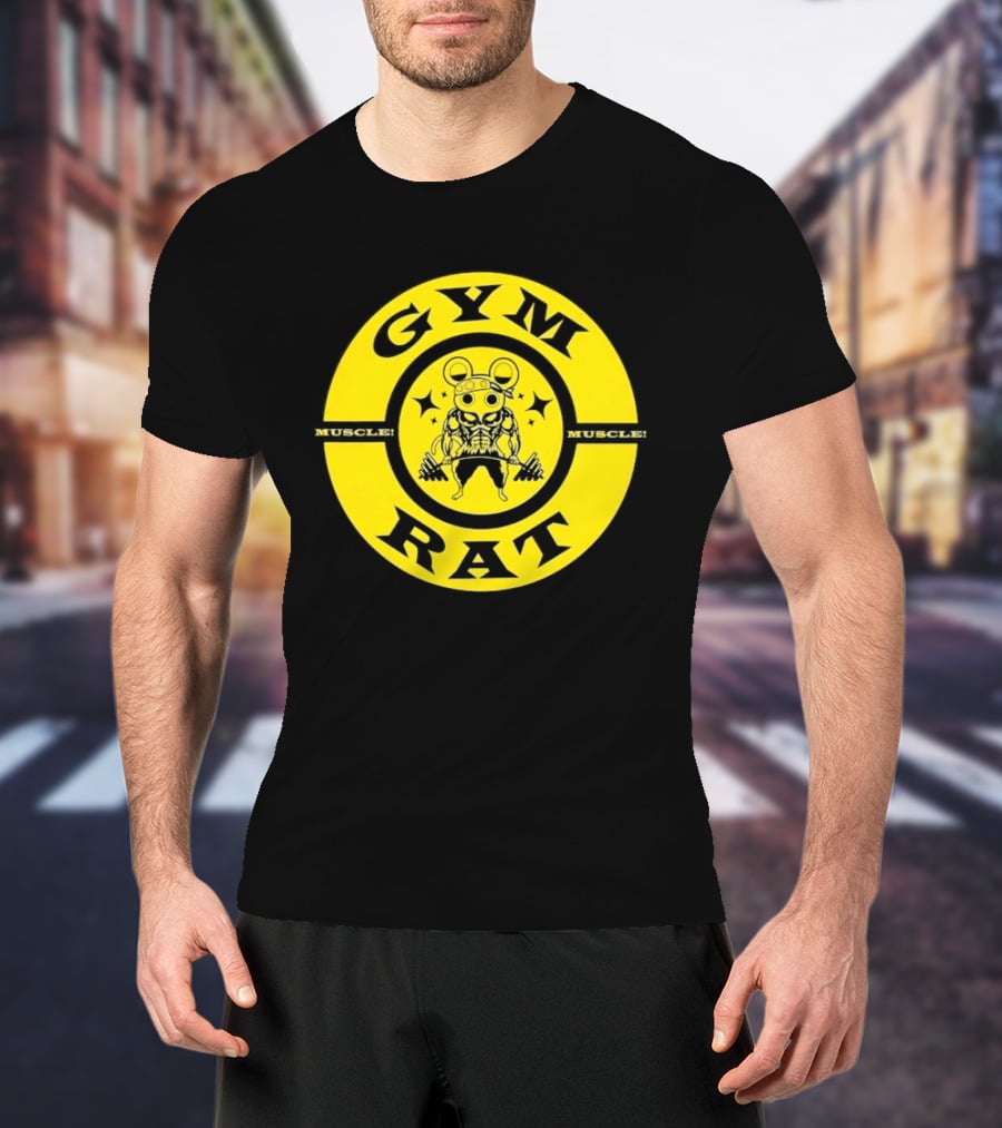 Gym Rat Muscle Fitness Workout Bodybuilding Mouse T-Shirt