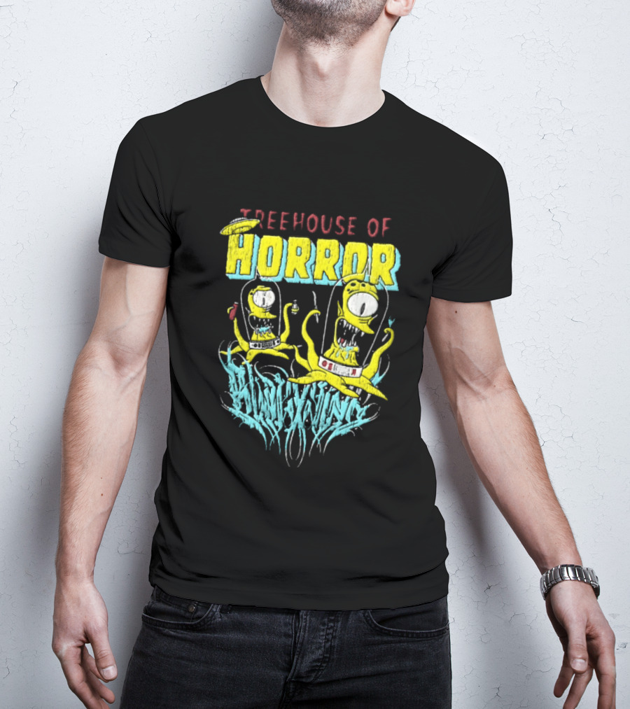 Treehouse Of Horror Kang Kodos Aliens Tentacles Distressed Cartoon T-Shirt