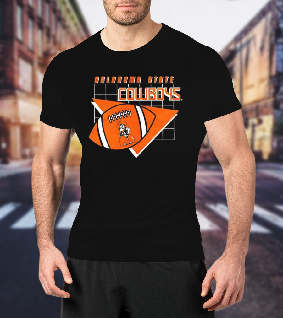 Oklahoma State Cowboys Football Team Emblem With Football T-Shirt