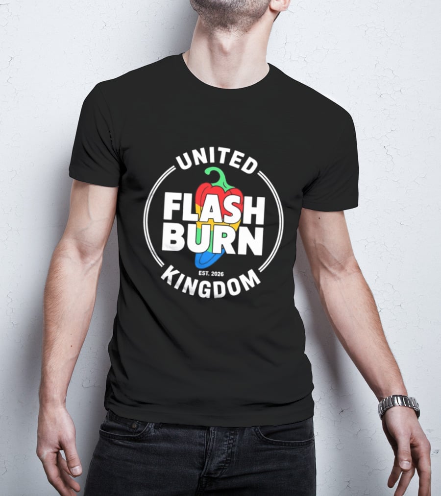 United Flash Burn Kingdom Est 2026 Chili Pepper T-Shirt