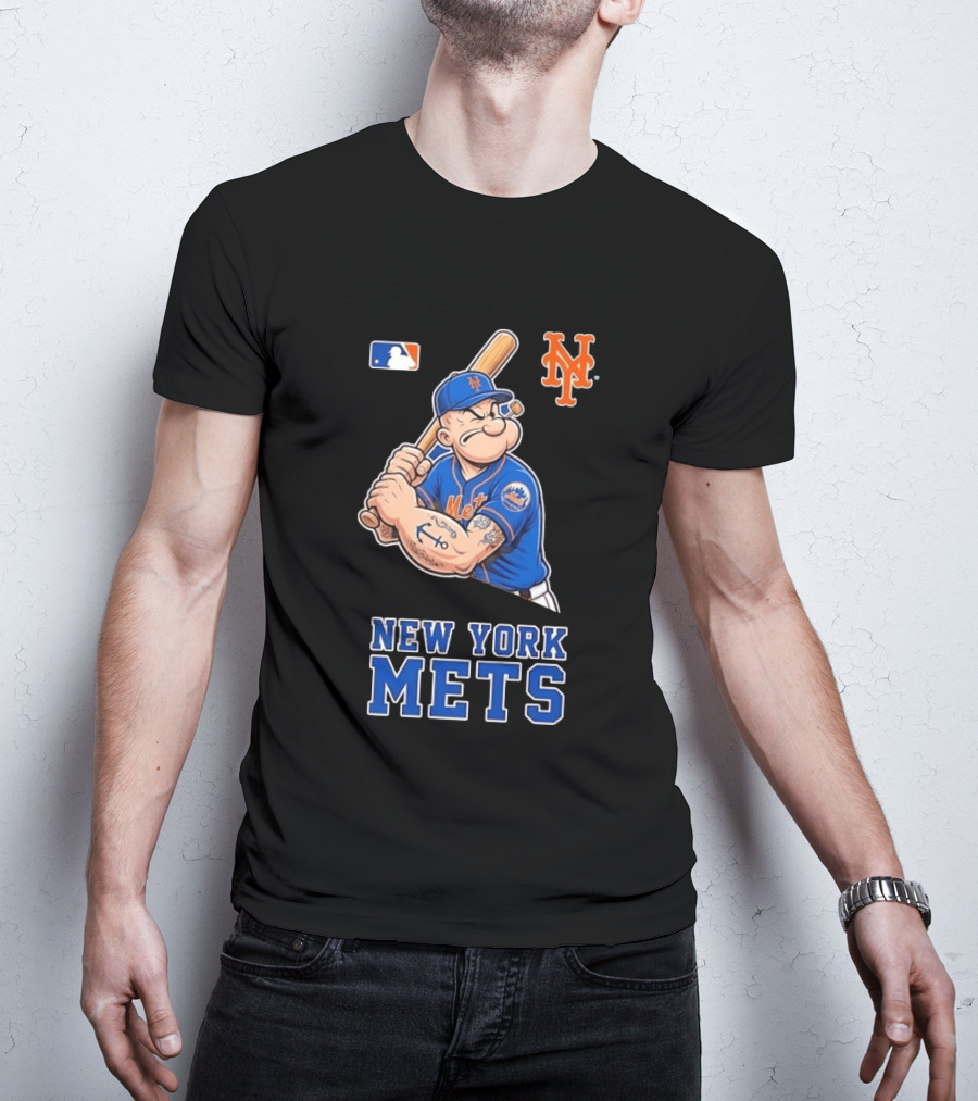 Popeye New York Mets MLB Baseball Battling Mets T-Shirt