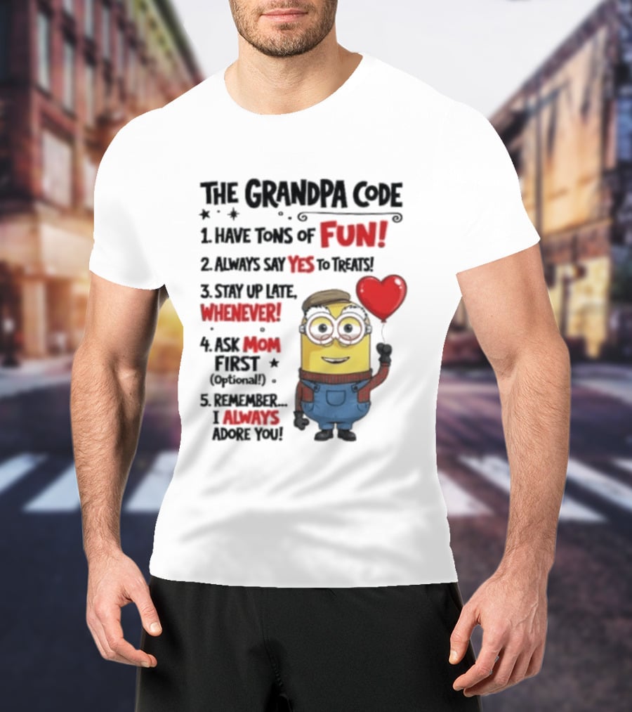 The Grandpa Code Minion Fun Rules Grandfather T-Shirt