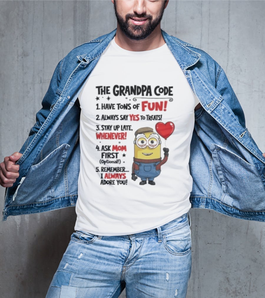 The Grandpa Code Minion Fun Rules Grandfather T-Shirt