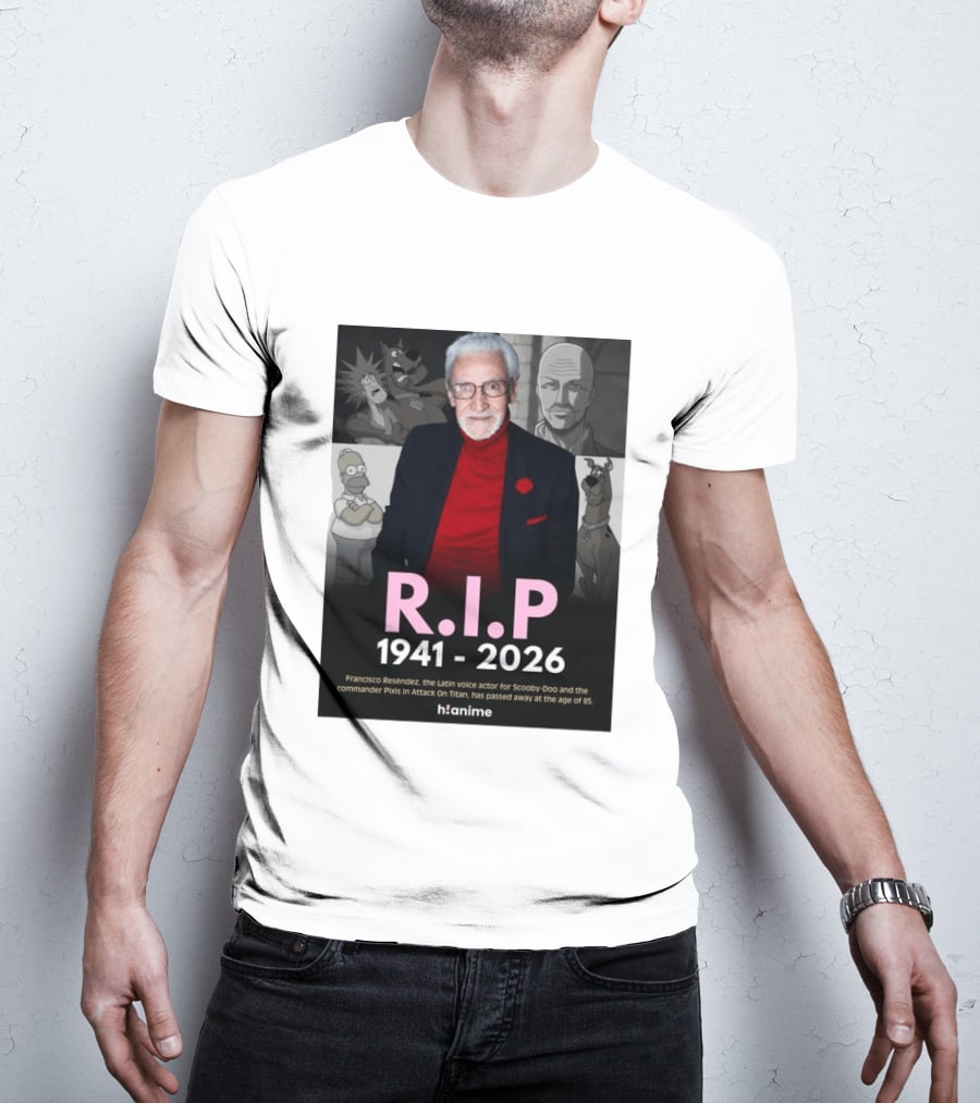 RIP Francisco Reséndez 1941 2026 Scooby Doo Attack On Titan Voice Actor Memorial T-Shirt