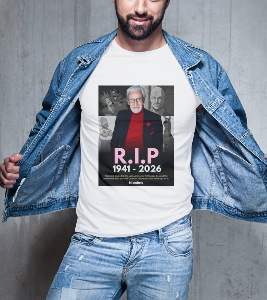 RIP Francisco Reséndez 1941 2026 Scooby Doo Attack On Titan Voice Actor Memorial T-Shirt