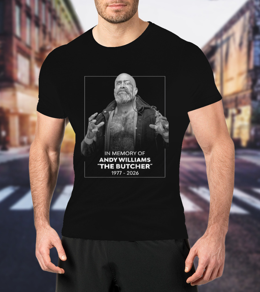 Andy Williams The Butcher AEW Memorial 1977 2026 In Memory T-Shirt