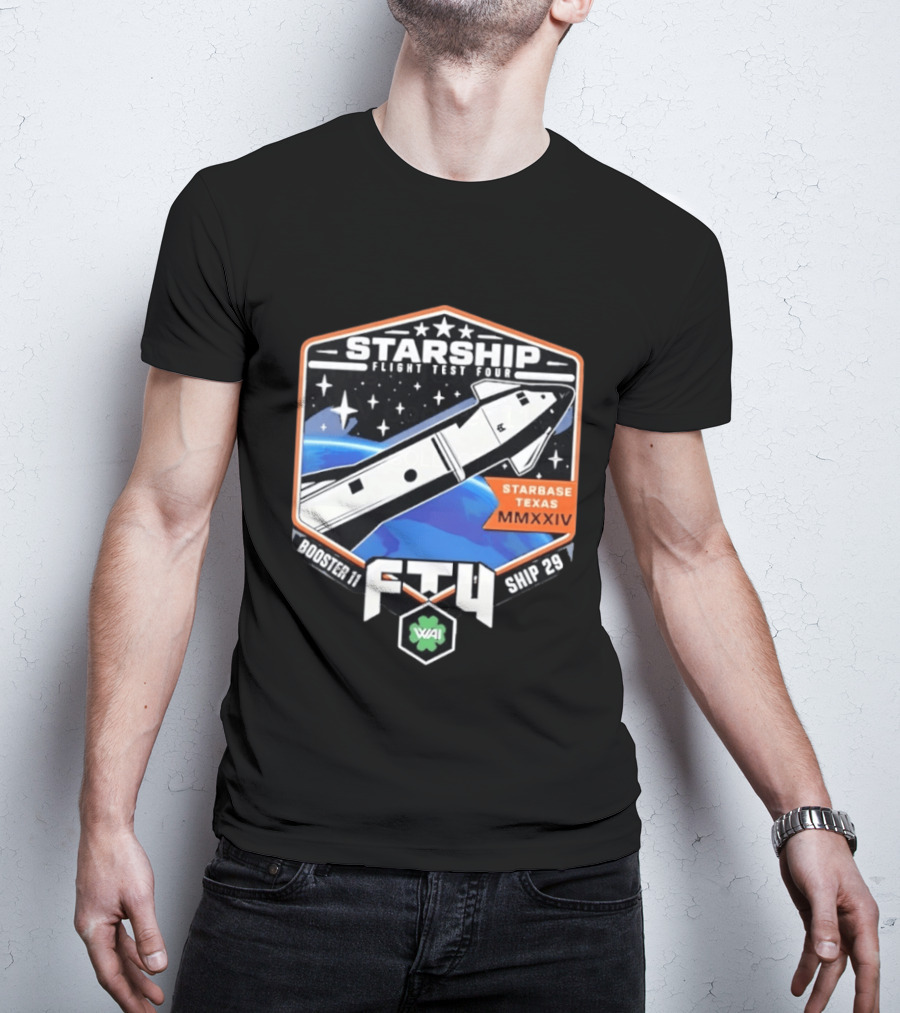 Starship Flight Test Four Starbase Texas MMXXIV Booster 11 Ship 29 F4T WAI T-Shirt