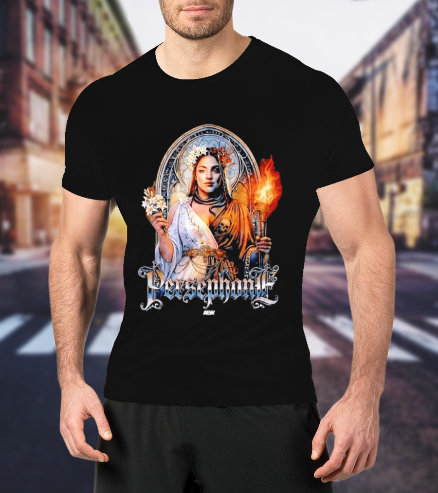 La Diosa Persephone Mythology AEW Wrestling Flame And Flowers T-Shirt