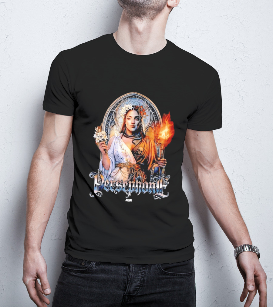 La Diosa Persephone Mythology AEW Wrestling Flame And Flowers T-Shirt