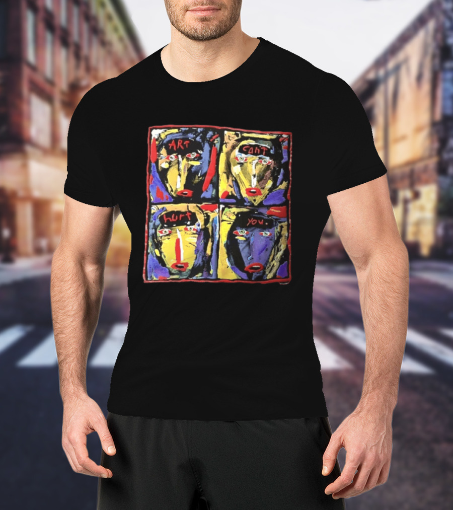 Art Can't Hurt You Faces Expressionist Multi Panel T-Shirt