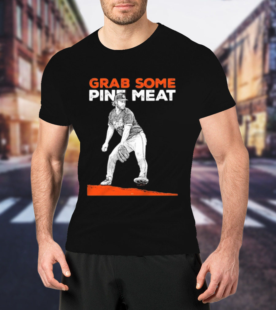 Grab Some Pine Meat SF Giants Mike Krukow Pitching T-Shirt