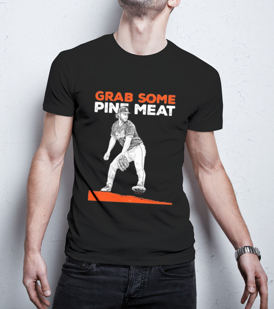 Grab Some Pine Meat SF Giants Mike Krukow Pitching T-Shirt