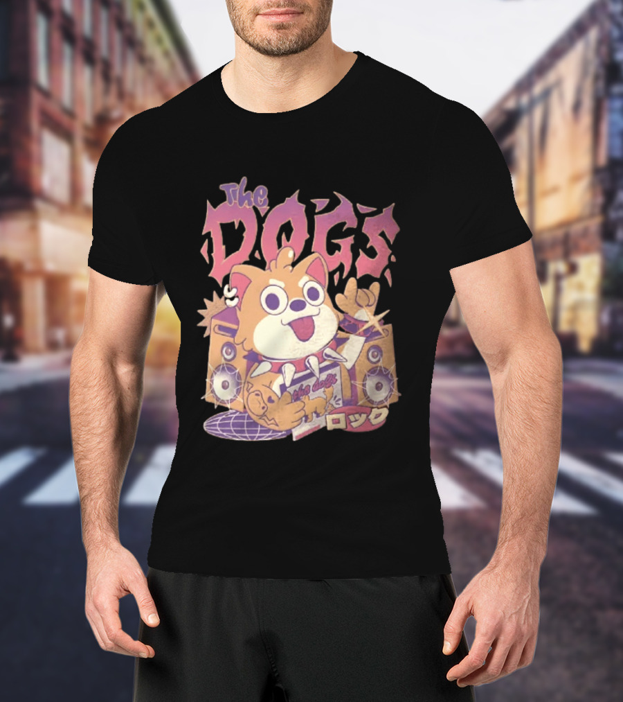 The Dogs Rock Shiba Inu Puppy Punk Rock Music Band With Speakers T-Shirt