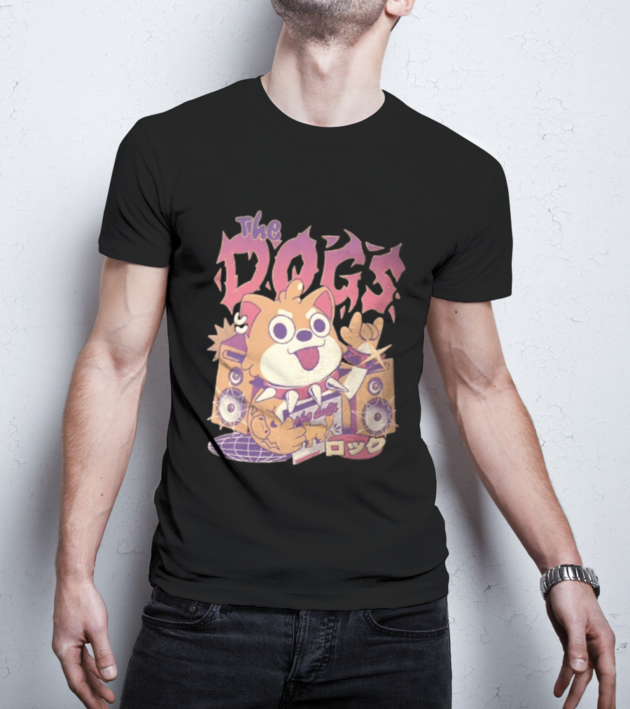 The Dogs Rock Shiba Inu Puppy Punk Rock Music Band With Speakers T-Shirt