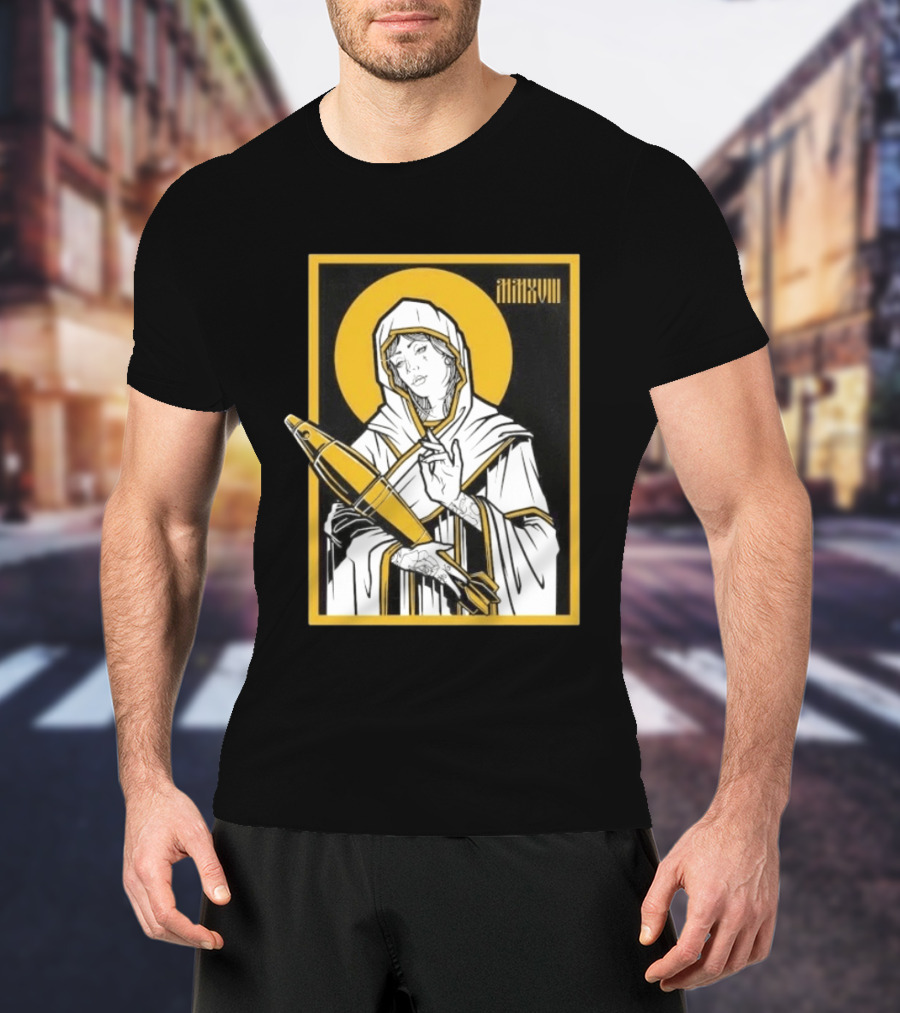 Mortar Mary MMXVIII Religious Iconography Halo And Missile T-Shirt