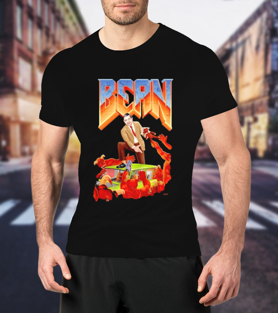 Mr Bean Doom Crossover With Rowan Atkinson Video Game T-Shirt