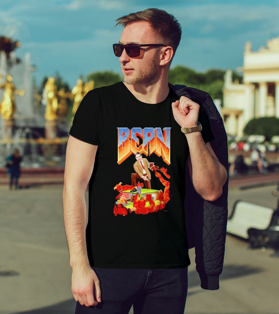 Mr Bean Doom Crossover With Rowan Atkinson Video Game T-Shirt