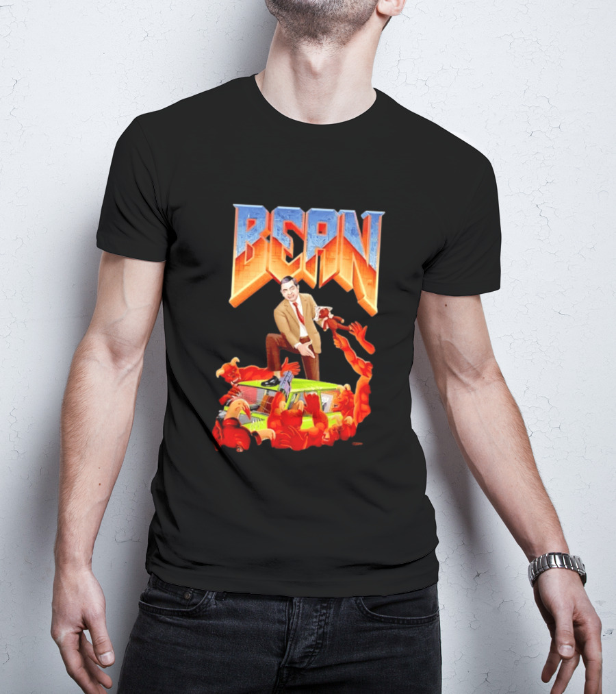Mr Bean Doom Crossover With Rowan Atkinson Video Game T-Shirt