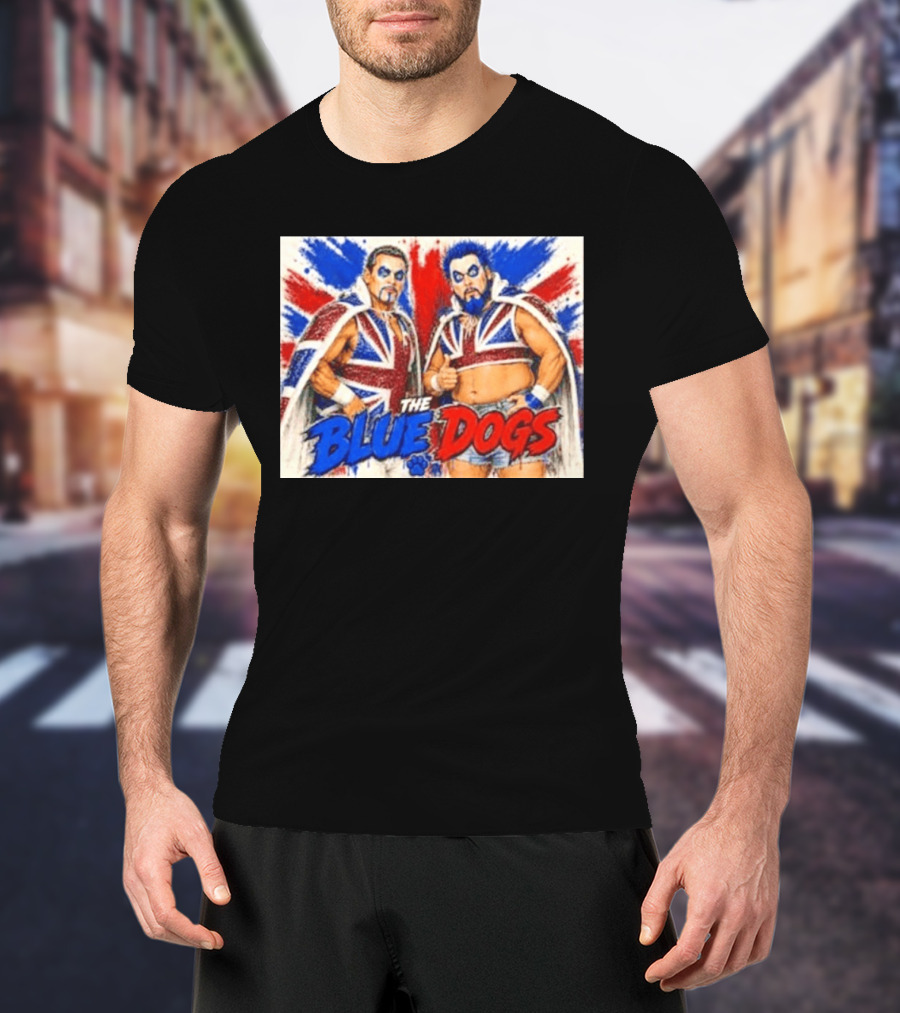 Dynamite Kid The Blue Dogs British Wrestling Union Jack Explosion T-Shirt