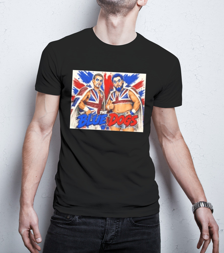 Dynamite Kid The Blue Dogs British Wrestling Union Jack Explosion T-Shirt