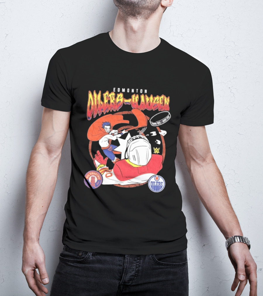 Edmonton Oilers Hausen Very Nice Very Evil WWE Summer Tour T-Shirt