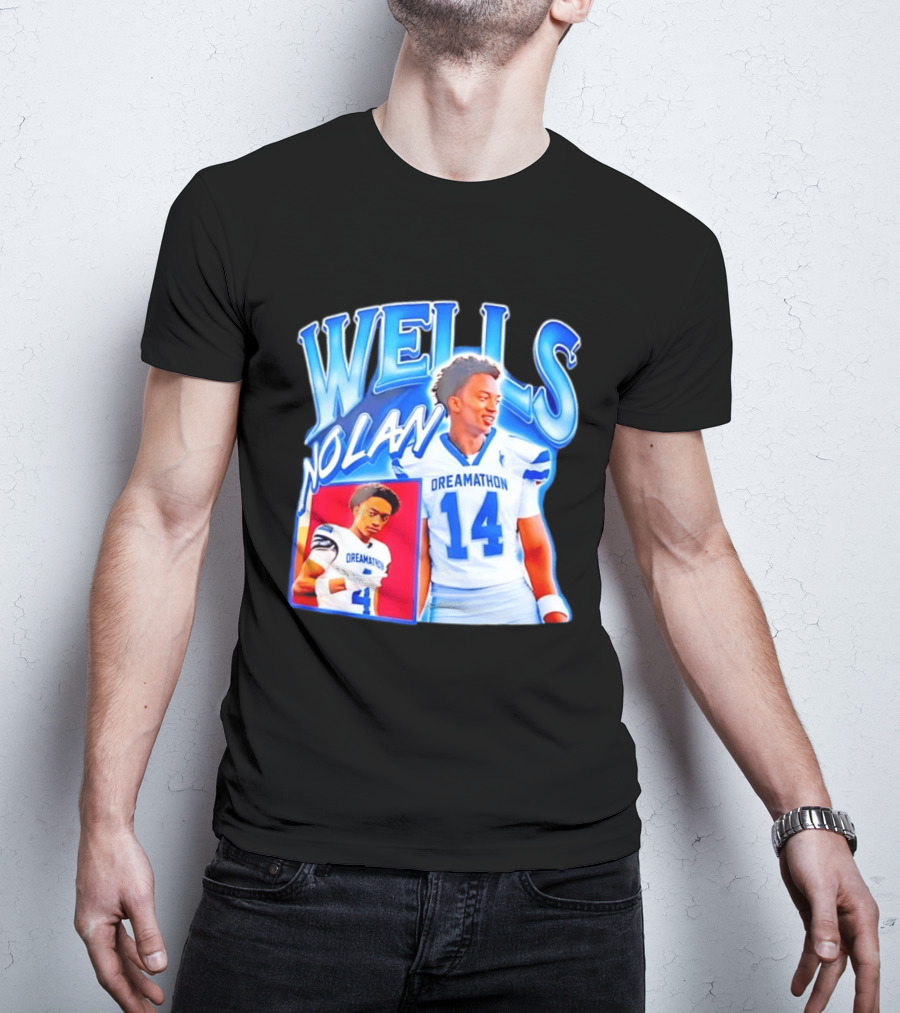 Nolan Wells Dreamathon 14 Blue Football Athletic T-Shirt