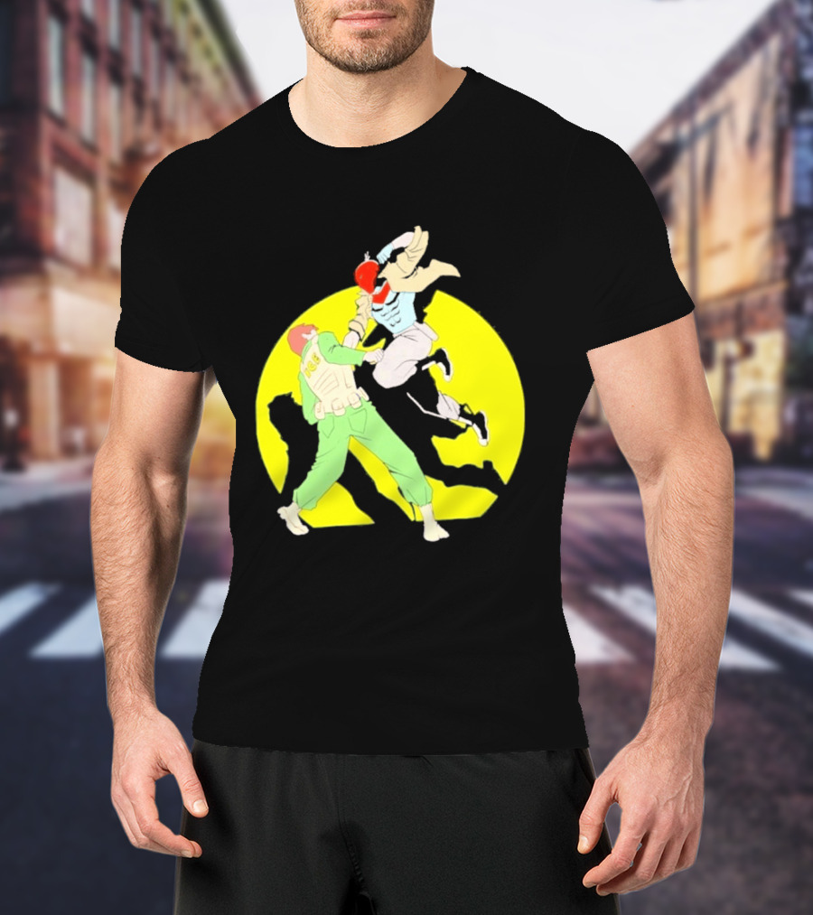 Red Hood Versus Ice Soldier Combat Action Scene T-Shirt