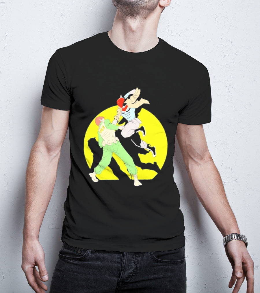Red Hood Versus Ice Soldier Combat Action Scene T-Shirt