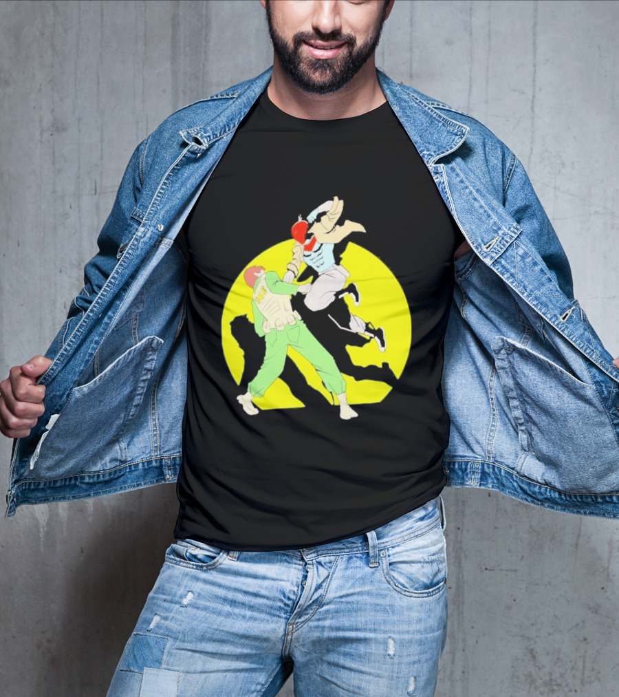 Red Hood Versus Ice Soldier Combat Action Scene T-Shirt