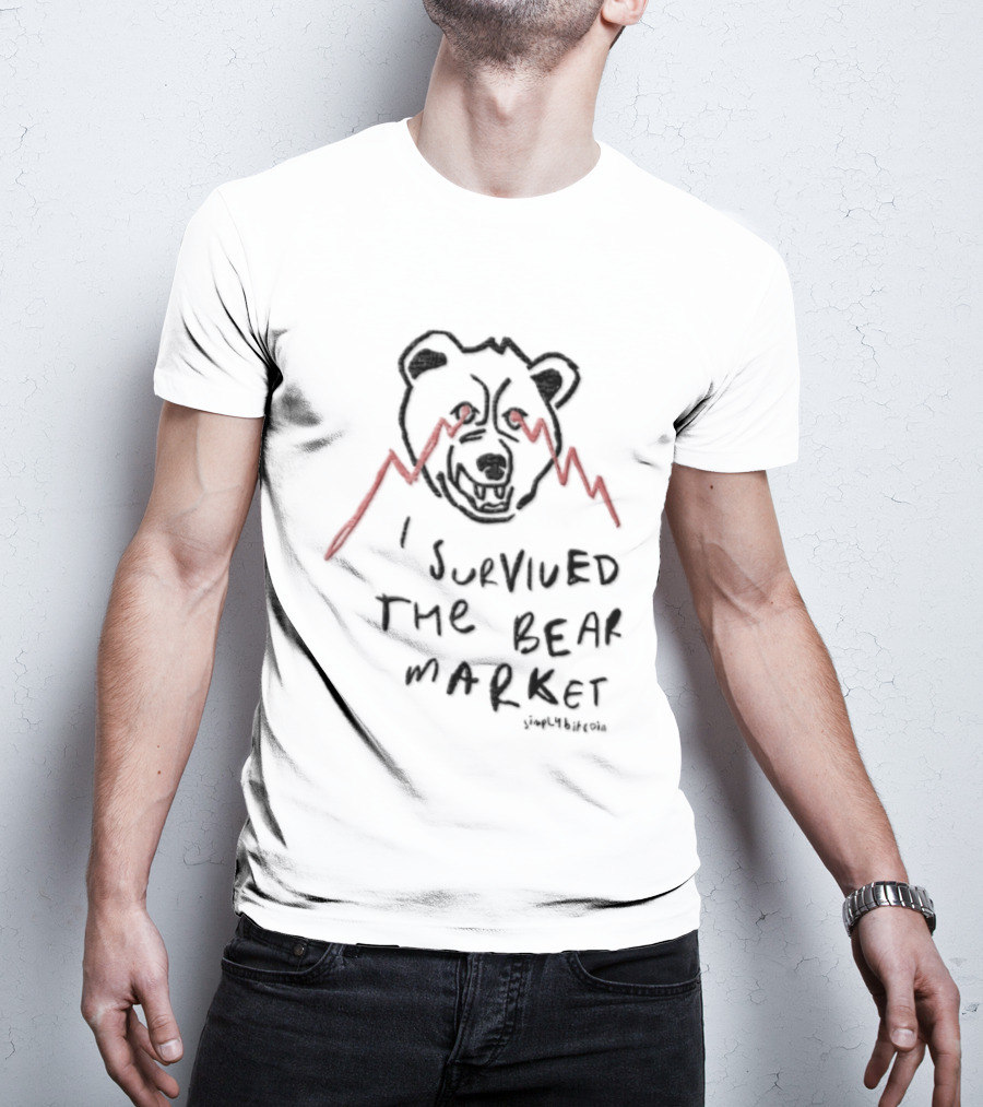 Bitcoin Bear Market Survivor SimplyBitcoin Cryptocurrency Bear T-Shirt