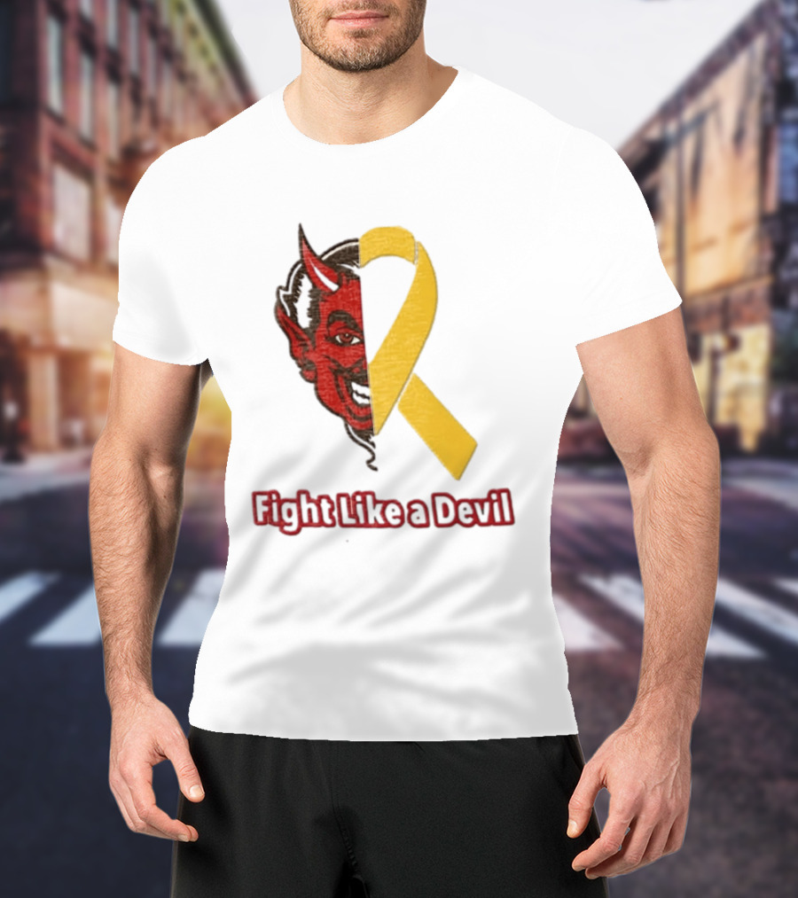 Fight Like A Devil EndChildhoodCancer Awareness Duke Blue Devils T-Shirt