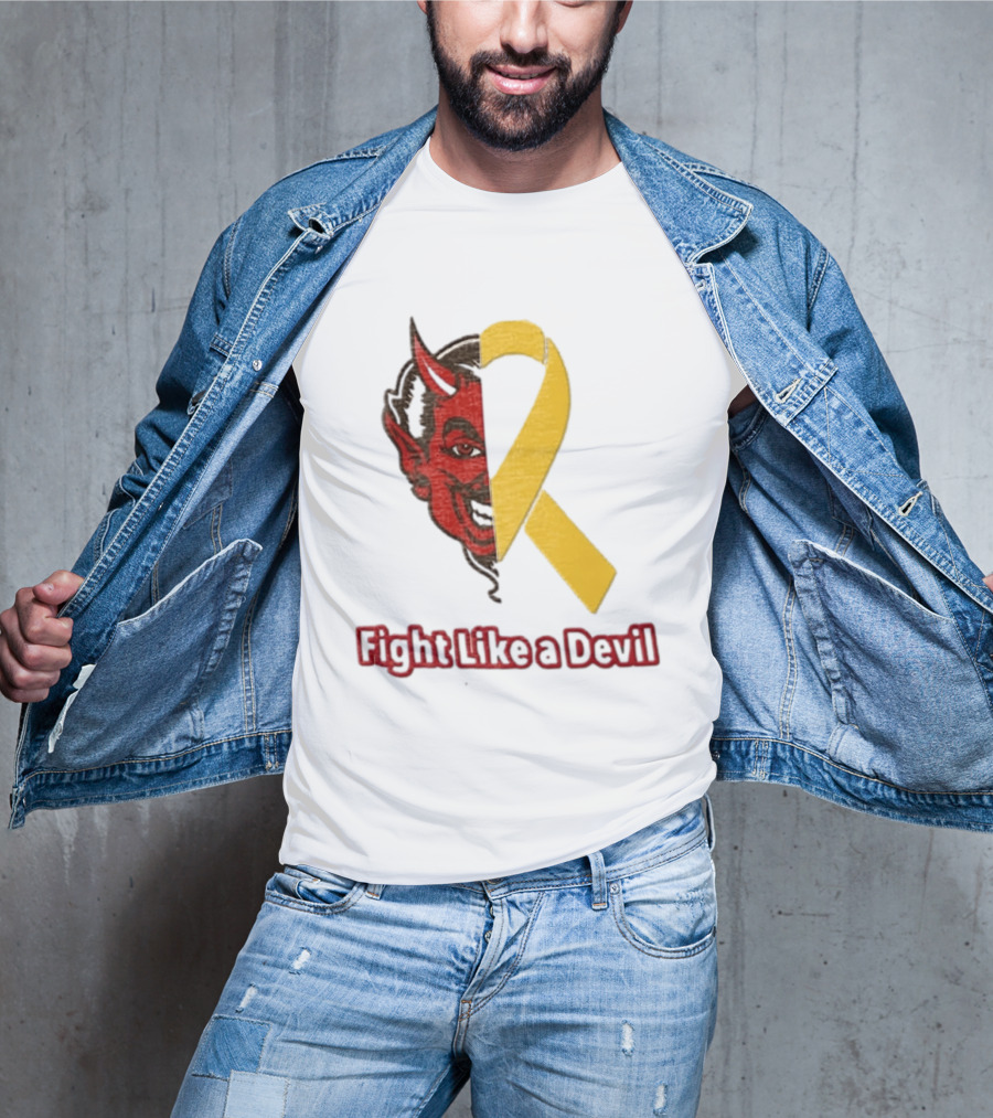 Fight Like A Devil EndChildhoodCancer Awareness Duke Blue Devils T-Shirt