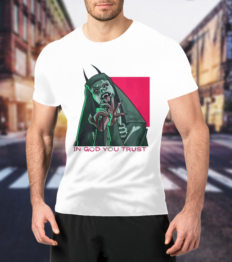 In God You Trust Demon Vocalist Metal Horror T-Shirt