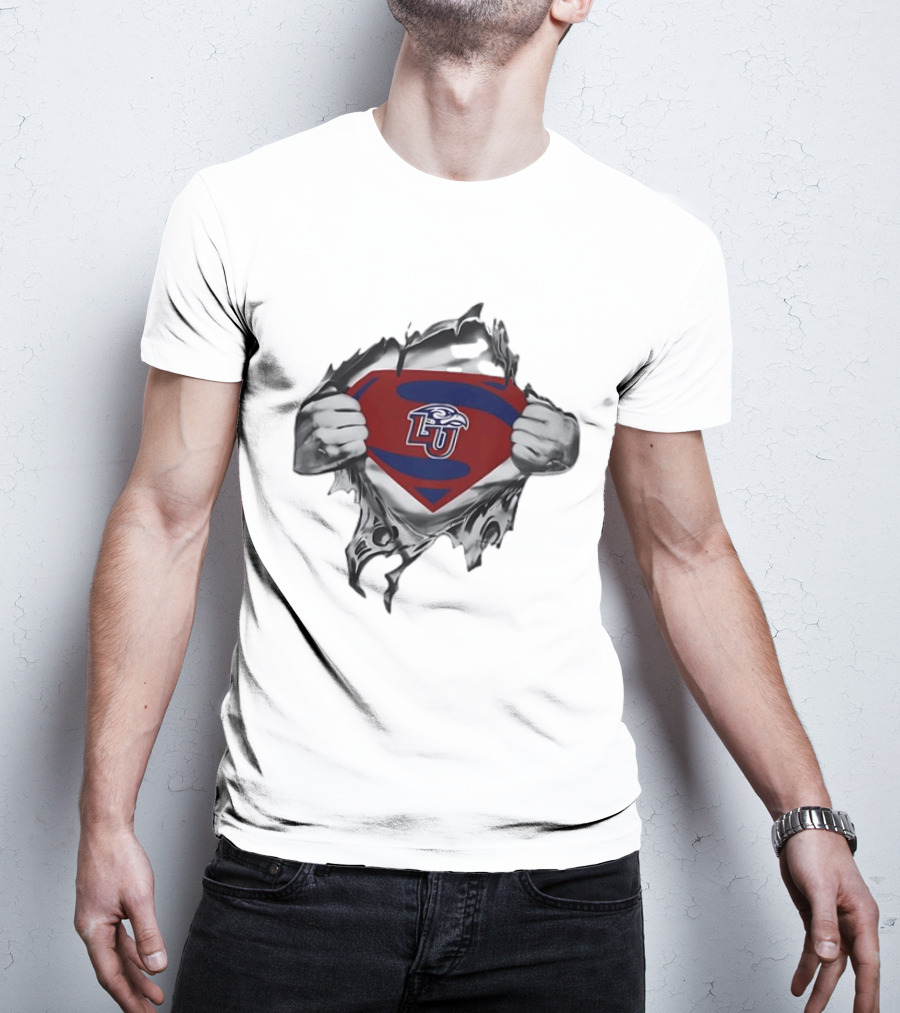 Liberty University Flames LU Superman Chest Reveal T-Shirt