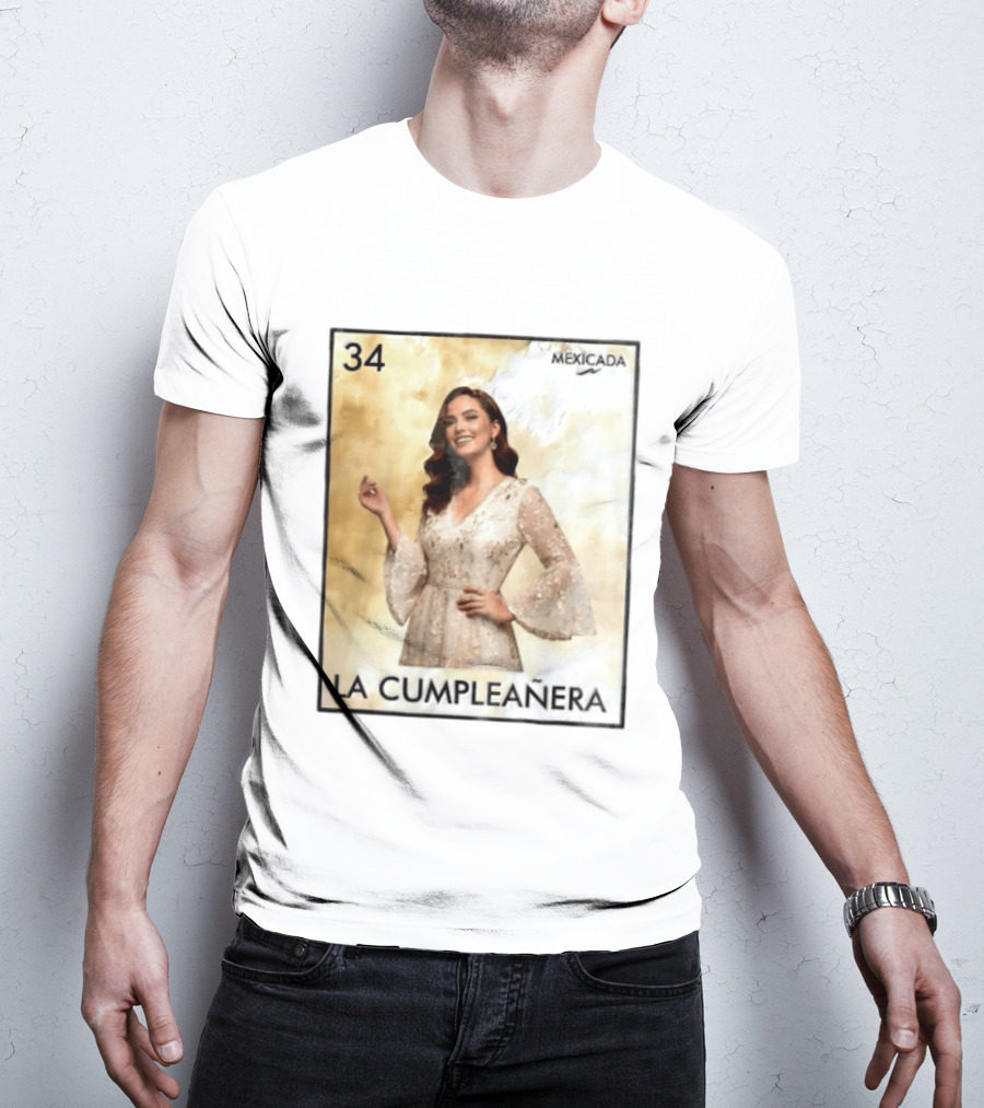 Mexicada 34 La Cumpleañera Loteria Card Woman White Dress T-Shirt