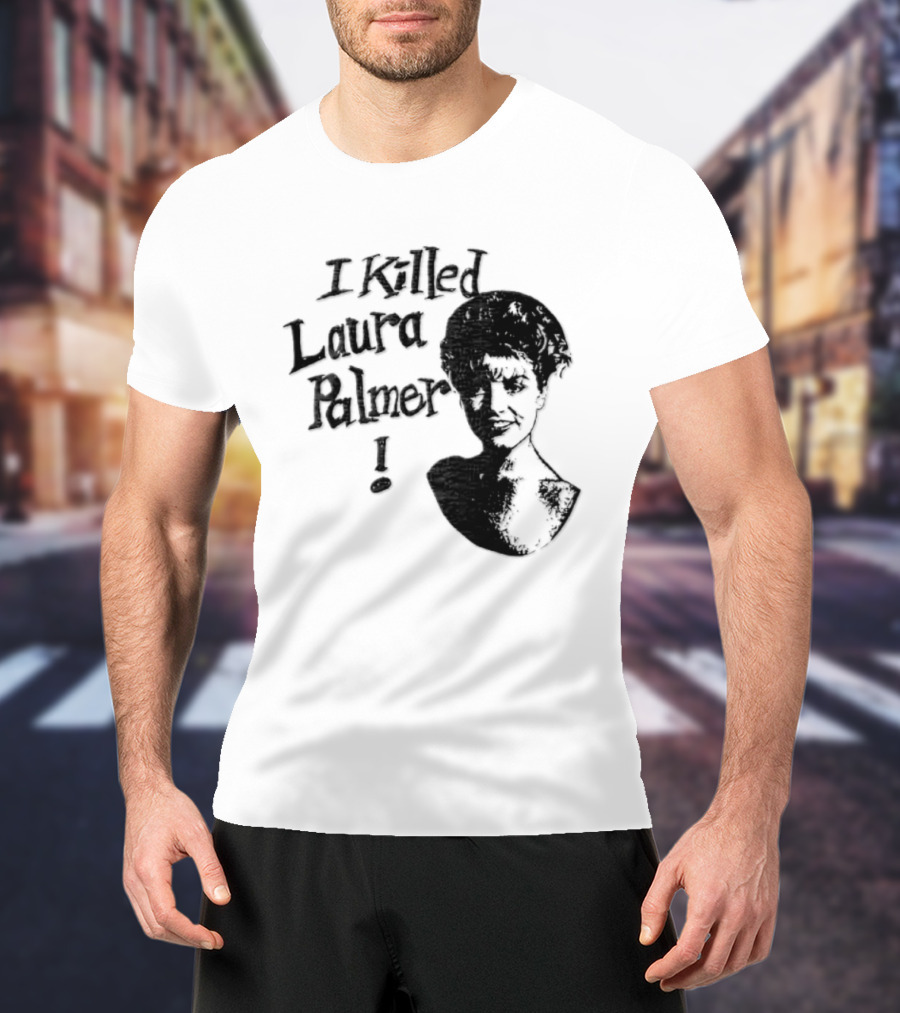 I Killed Laura Palmer Sheryl Lee High Contrast Bust Monochrome Stencil T-Shirt