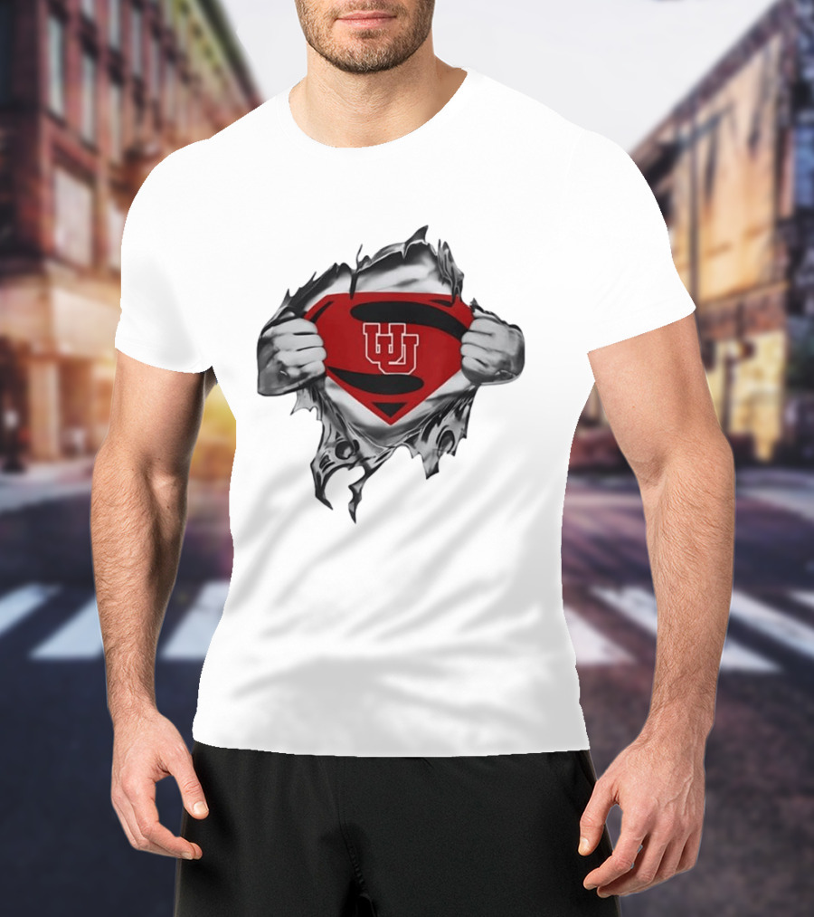 Utah Utes Superman Emblem College Football Fan Gear T-Shirt